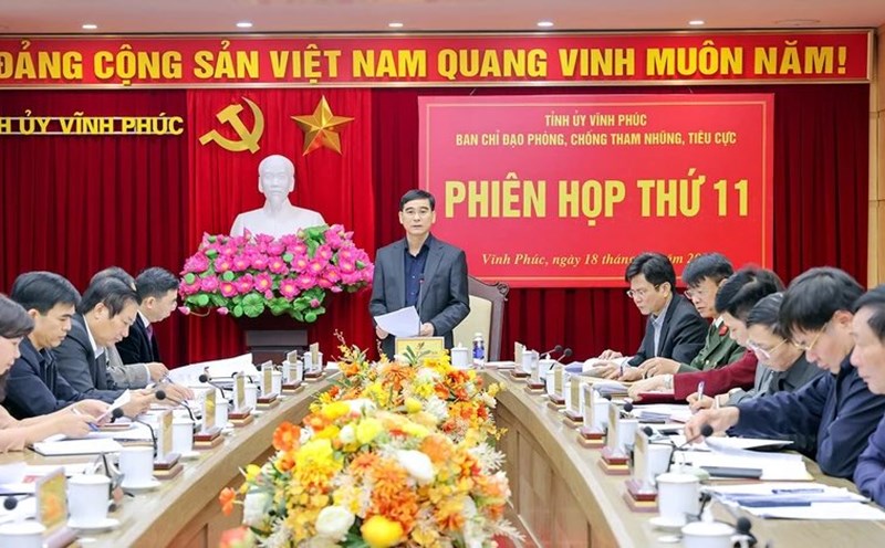 Meeting of the Steering Committee for Anti-Corruption and Negativity of Vinh Phuc province. Photo: Vinhphuc.gov
