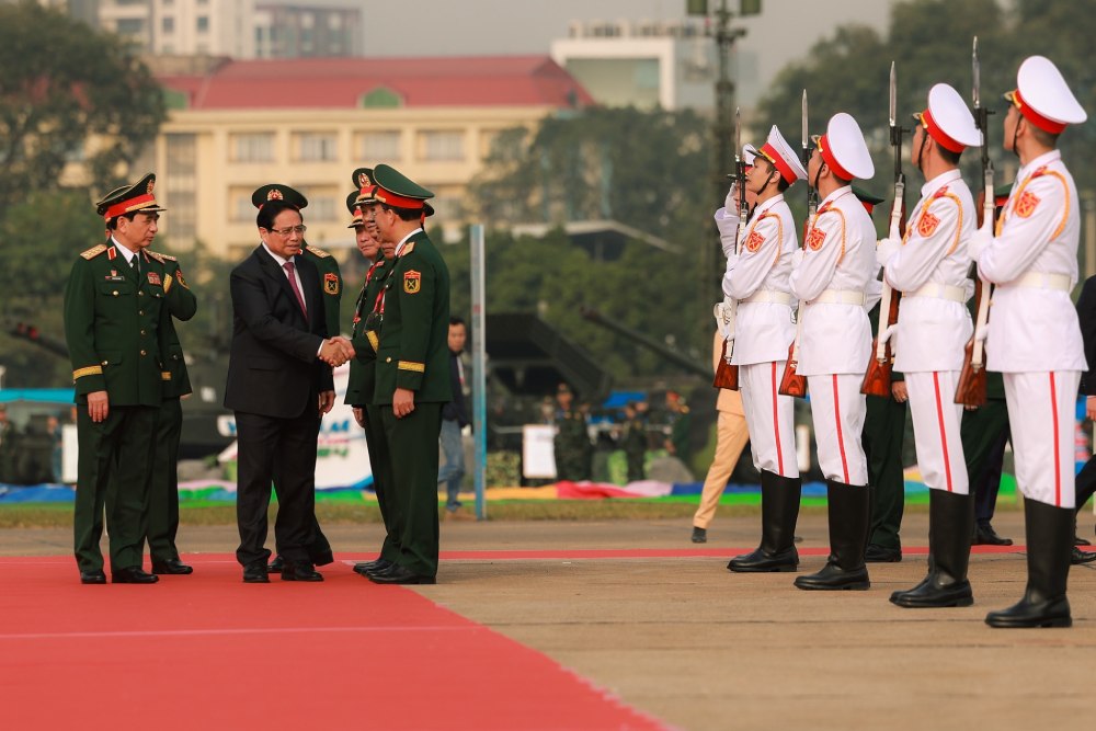 Thu tuong Chinh phu Pham Minh Chinh toi du Trien lam Quoc phong quoc te Viet Nam nam 2024. Anh: Hai Nguyen