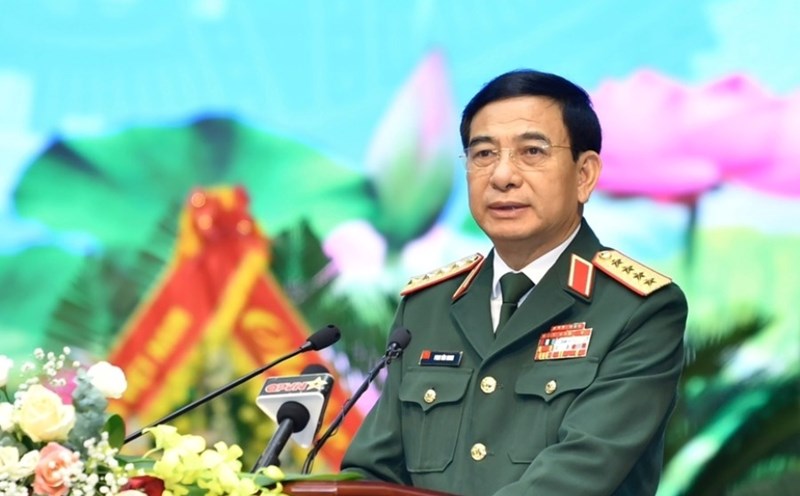 General Phan Van Giang has just sent a Welcome Letter to the Vietnam International Defense Exhibition 2024. Photo: Ministry of National Defense