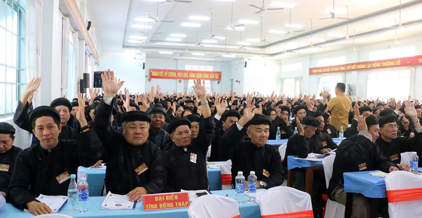 Dai bieu dai dien tin do Phat giao Hoa Hao cac dia phuong ca nuoc ve du. Anh: Cong thong tin dien tu tinh An Giang