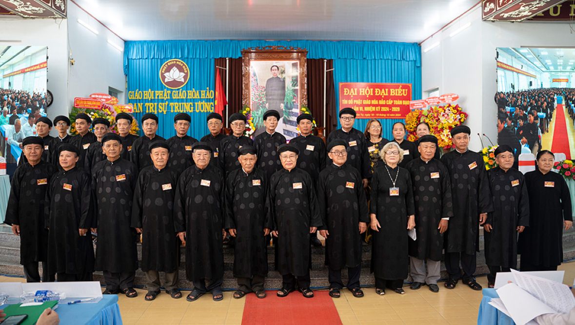 Ban Tri su Trung uong Giao hoi Phat giao Hoa Hao nhiem ky VI (2024 - 2029). Anh: Cong thong tin dien tu tinh An Giang