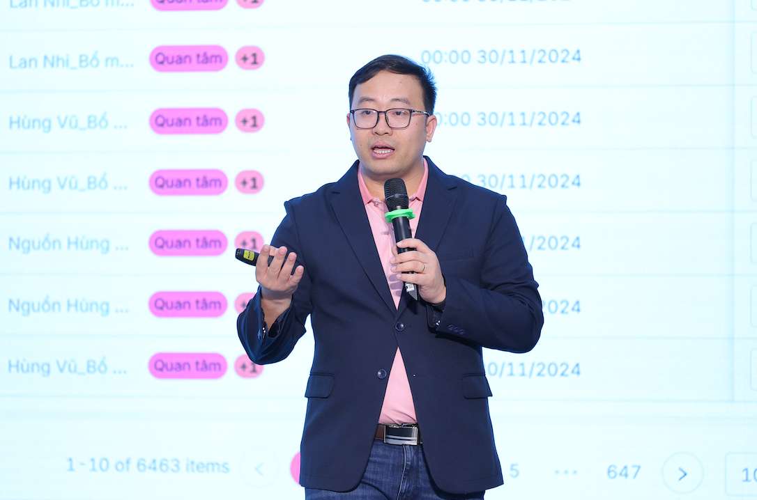 Ông Đỗ  Xuân Thắng - Nhà sáng lập - CEO SandboxVN chia sẻ về tầm nhìn, sứ mệnh và những đột phá của giải pháp Phần mềm quản trị tổng thể mang lại cho người dùng. Ảnh: Thạch Lam 