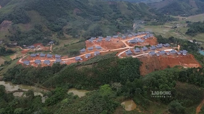 Lang Nu resettlement area was completed ahead of schedule after nearly 70 days of construction. Photo: Dinh Dai