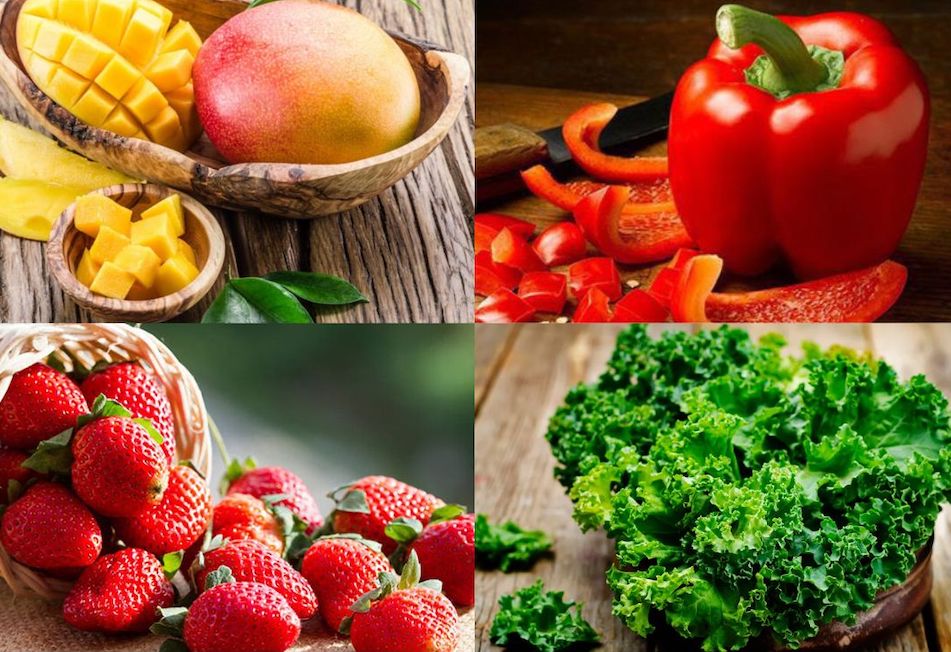 Sources of vitamin C for vegetarians. Graphics: Linh Dan