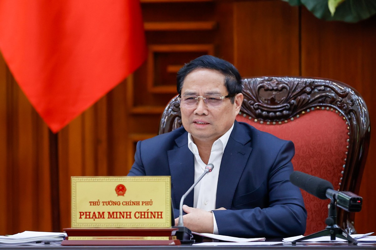 Prime Minister Pham Minh Chinh chaired the meeting and listened to a report on the draft Project on the establishment of the Government Party Committee. Photo: VGP