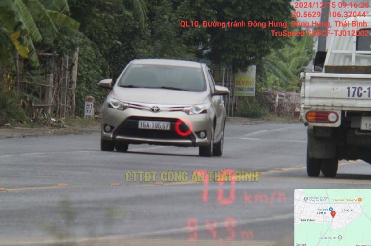 The Traffic Police Department of Thai Binh Province Police recorded 53 cases of vehicles violating the Road Traffic Law being fined from December 11 to December 17. Photo: Thai Binh Province Police