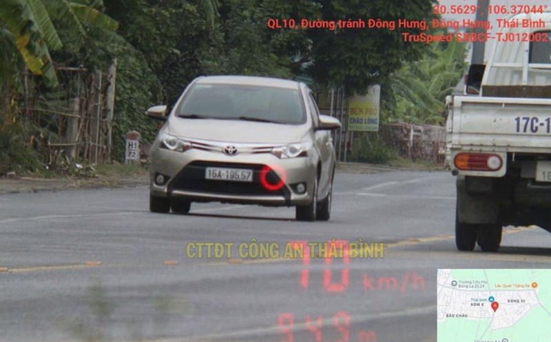 The Traffic Police Department of Thai Binh Province Police recorded 53 cases of vehicles violating the Road Traffic Law being fined from December 11 to December 17. Photo: Thai Binh Province Police