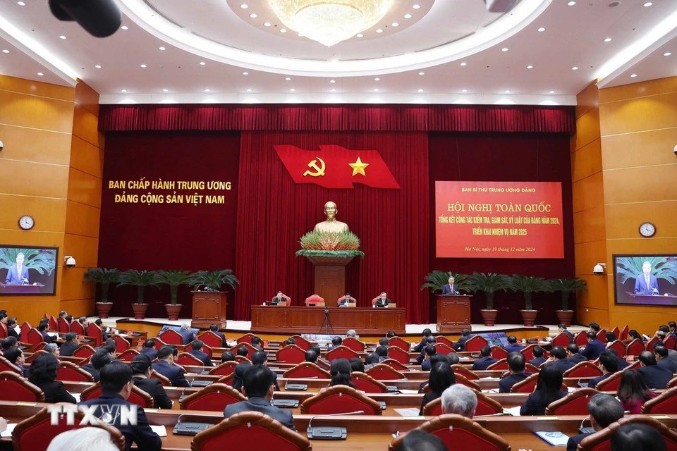 In 2024, the Central Executive Committee, Politburo, and Secretariat disciplined 26 party organizations and 71 party members. Photo: VNA
