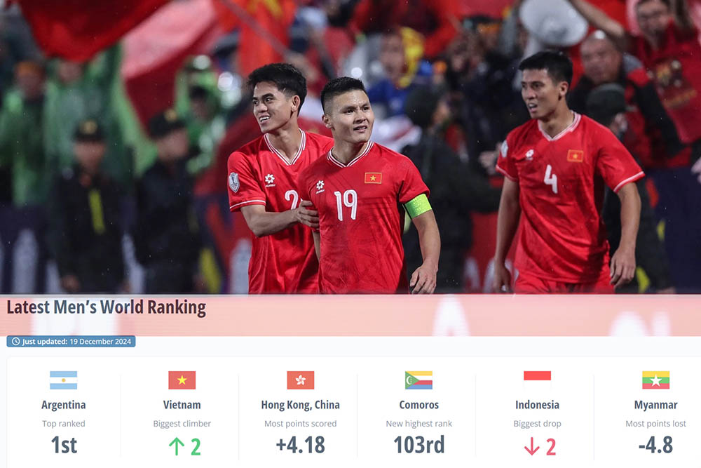 Vietnam team climbed to 114th in the world. Photo: VFF