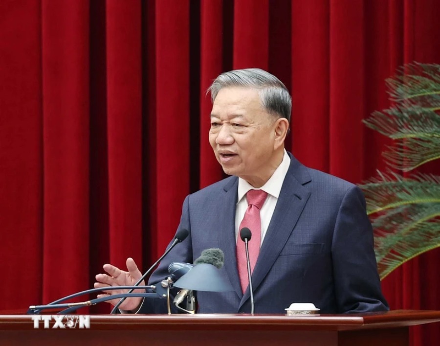 General Secretary To Lam emphasized the spirit that if there are violations, they must be concluded and handled, with no forbidden zones or exceptions. Photo: VNA