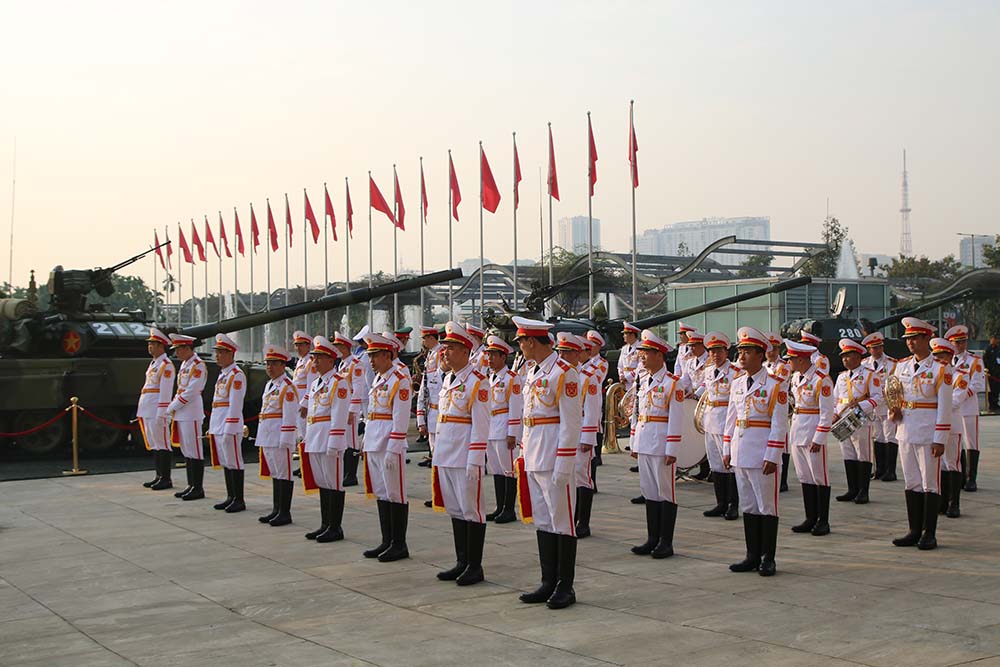 Cac chien si Quan doi nhan dan Viet Nam chuan bi tai Le ky niem. Anh: T.Vuong