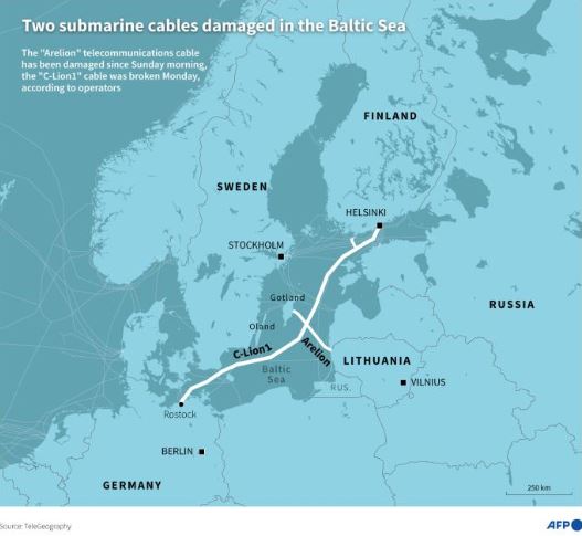 Hai tuyen cap bi dut gan Nord Stream. Anh: AFP