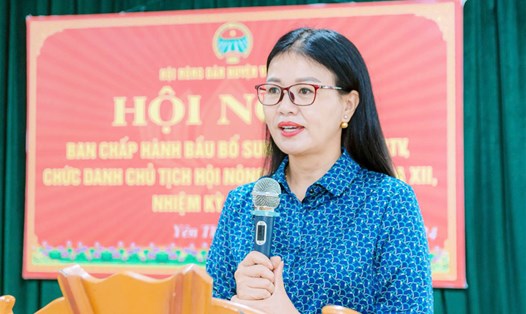 Bà Trần Thị Bình - Phó Bí thư Thường trực Huyện ủy, Chủ tịch HĐND huyện - được bầu giữ chức Bí thư Huyện ủy Yên Thành. Ảnh: Phan Hiền