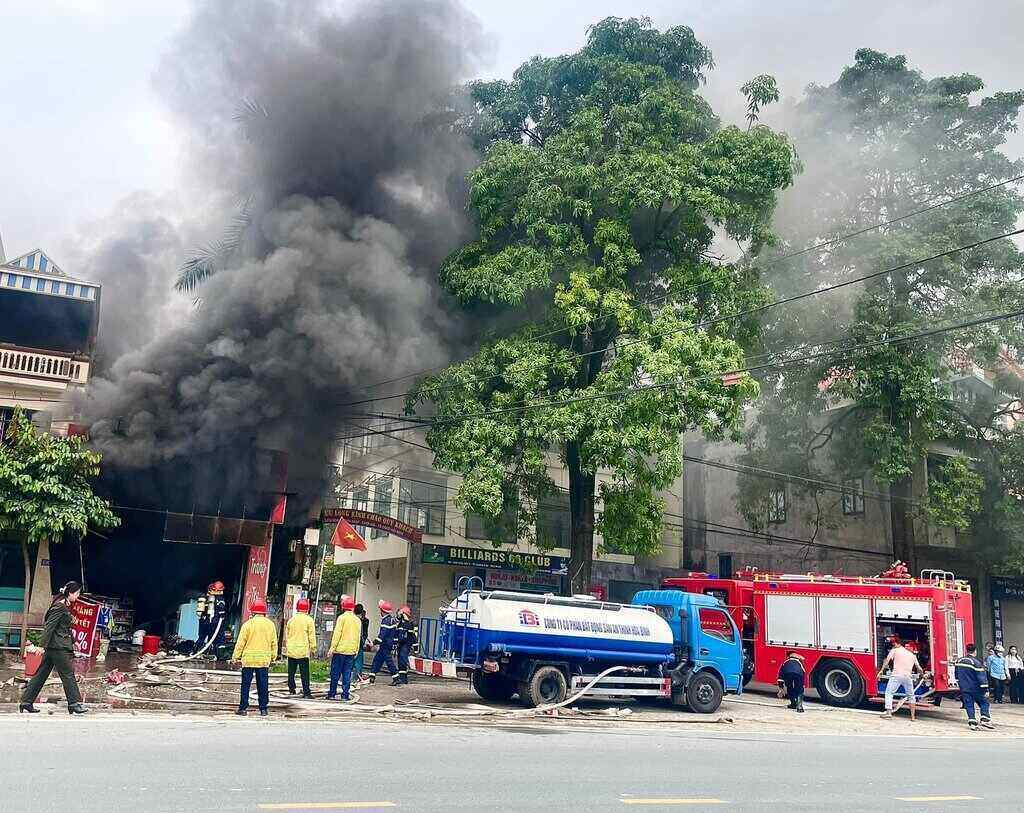 Fire scene in Luong Son district, Hoa Binh. Photo: Provided by police