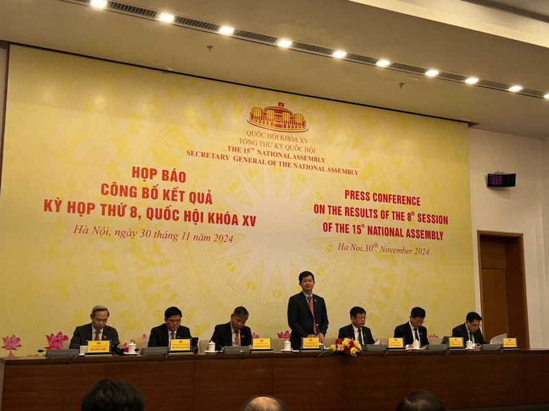 Press conference announcing the results of the 8th session of the 15th National Assembly. Photo: DVCC