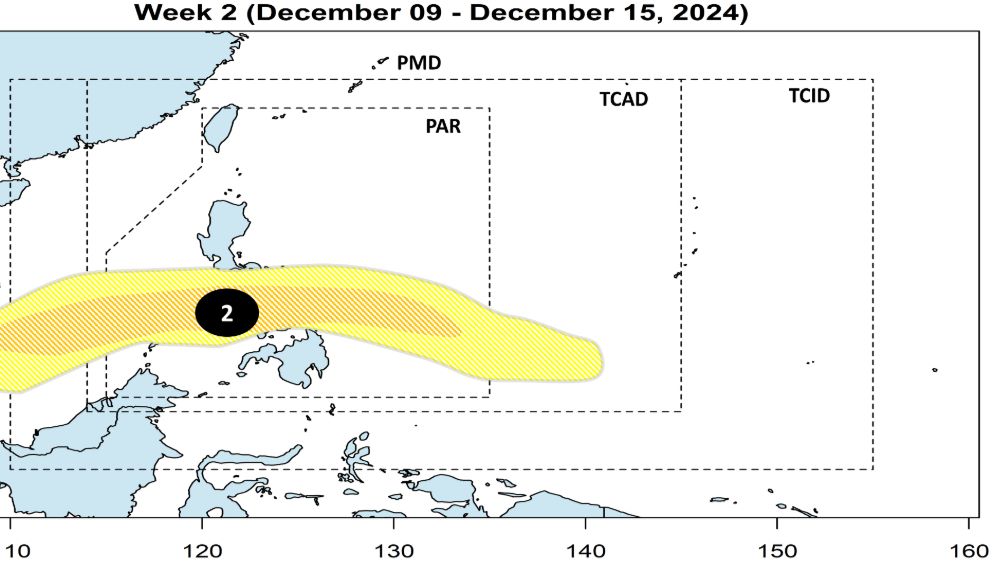 Du bao ap thap o Philippines. Anh: PAGASA