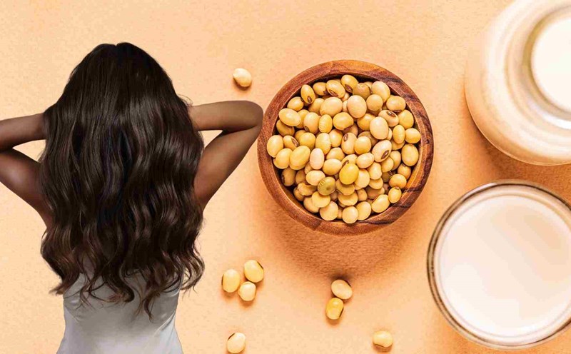 Soy milk is good for hair. Graphics: Ha May