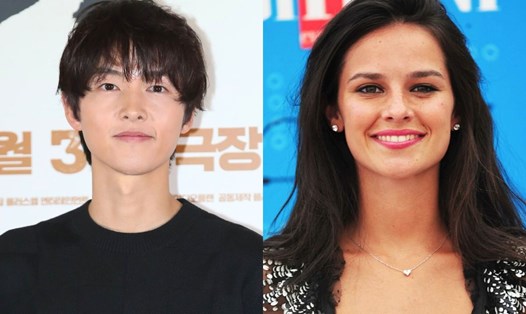 Song Joong Ki và vợ người Anh. Ảnh: Naver