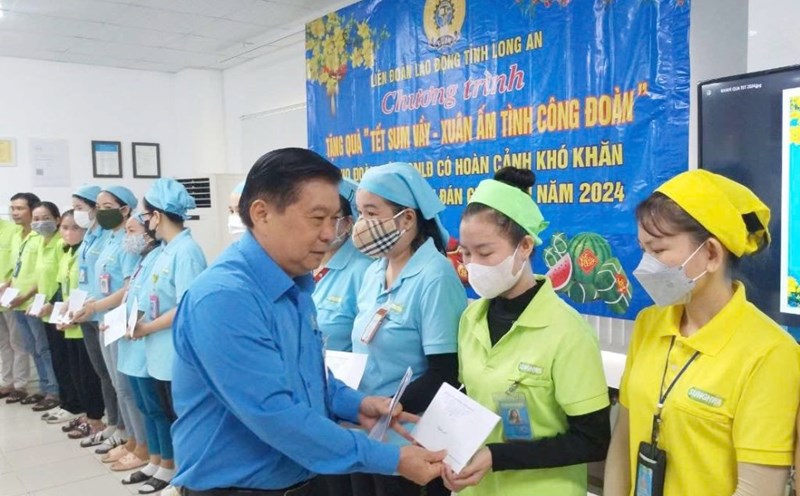 Long An Provincial Labor Federation will spend more than 3.8 billion VND to take care of workers on the occasion of Tet At Ty 2025. Photo: Long An Provincial Labor Federation