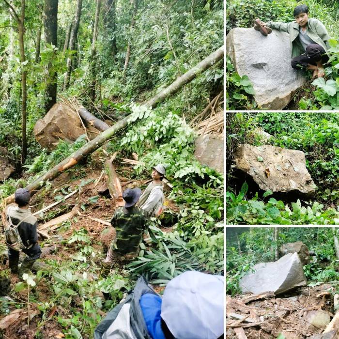 Hien truong sat lo nhieu tang da lon, de doa khu dan cu o xa Tra Don, huyen Nam Tra My, Quang Nam. Anh: Dinh Vuong