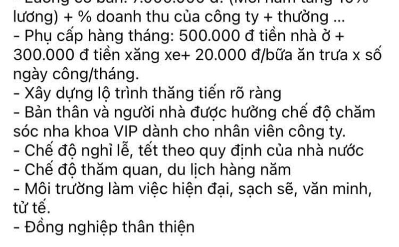 Information about job recruitment during Tet holiday with many attractive terms to attract workers, in fact, is just... a pipe dream. Photo: Quynh Chi