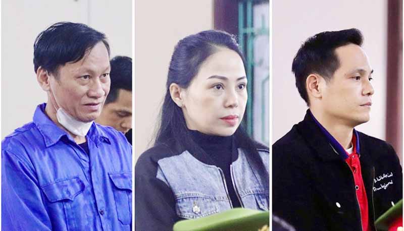 3 bị cáo lĩnh án về tội “Lợi dụng ảnh hưởng đối với người có chức vụ, quyền hạn để trục lợi”. Ảnh: Thảo Hùng.