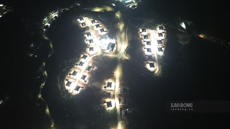 Dozens of houses in Lang Nu sparkle in the night light. Photo: Dinh Dai
