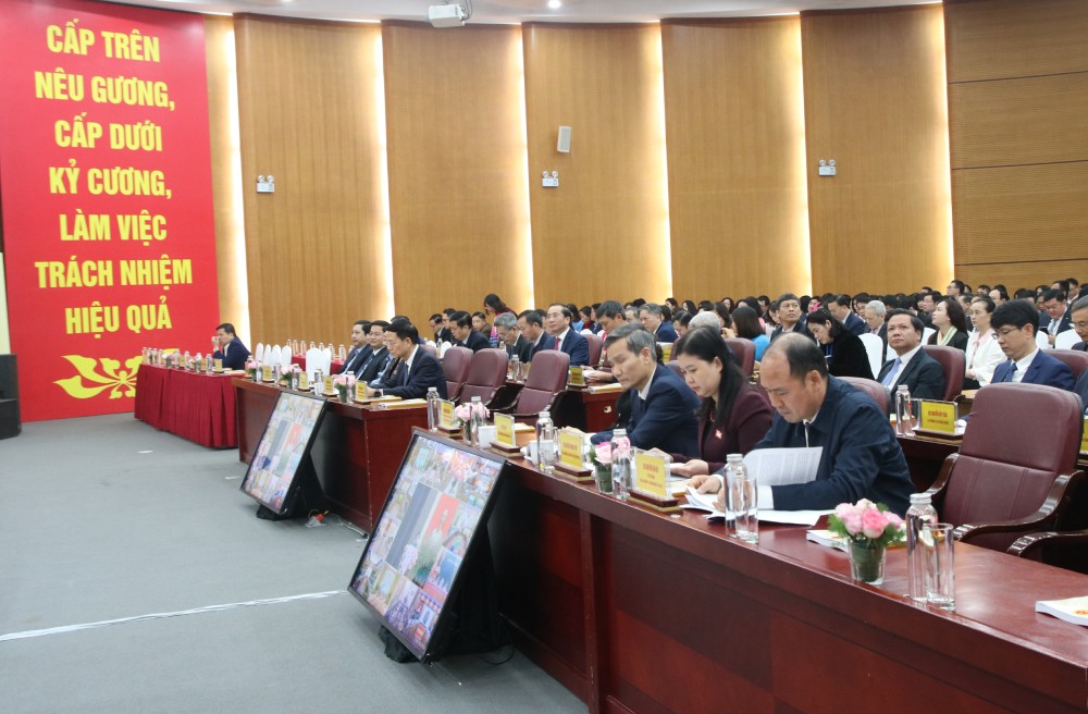 Cac dai bieu du Hoi nghi Tong ket cong tac nam 2024 va trien khai nhiem vu nam 2025 cua nganh Noi vu. Anh: T.Vuong