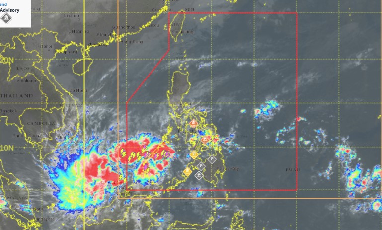 Vung ap thap xuat hien phia Nam Bien Dong. Anh: PAGASA