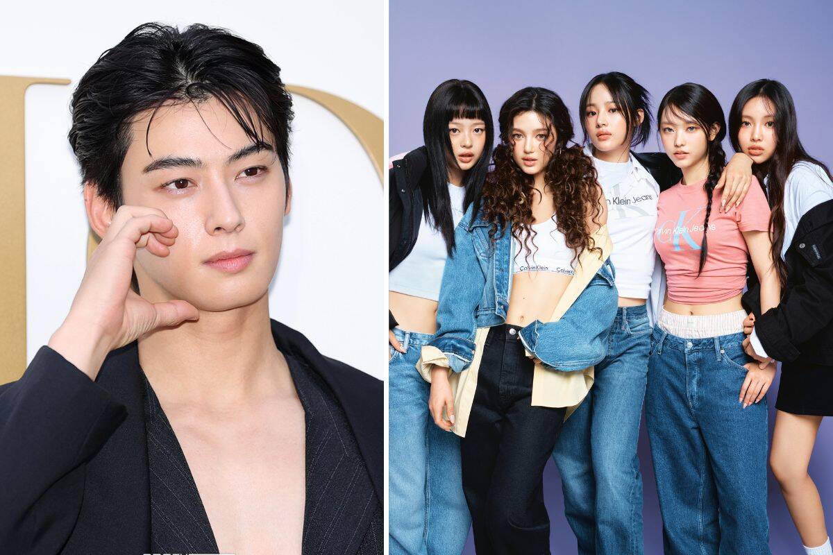 Cha Eun Woo (Astro) and group NewJeans. Photo: Instagram