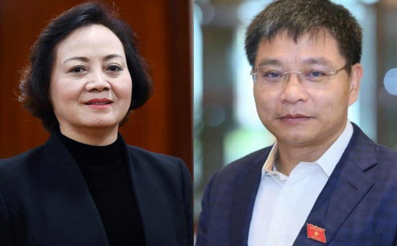 Minister of Home Affairs Pham Thi Thanh Tra and Minister of Finance Nguyen Van Thang. Photo: Pham Dong