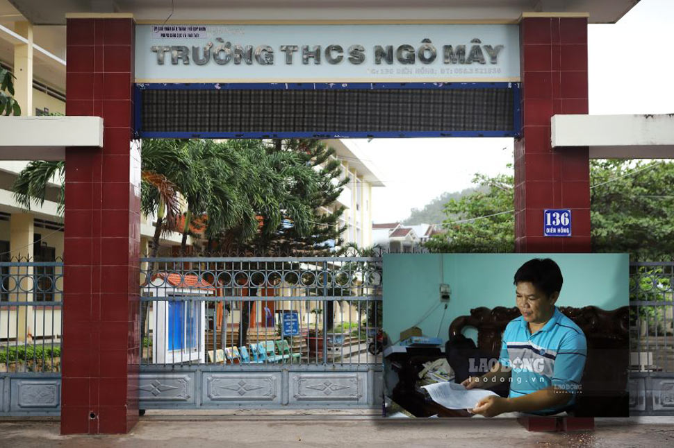 Mr. Nguyen Van Xuan - teacher at Ngo May Secondary School (Quy Nhon City, Binh Dinh) accused of having his allowance cut for many years. Photo: Phuong Thao