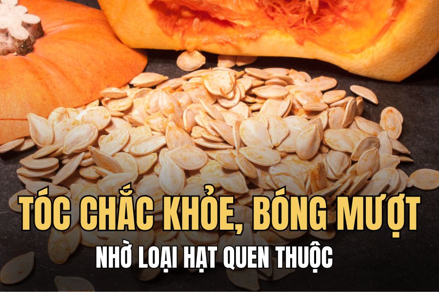 Pumpkin seeds help hair become stronger and smoother. Graphics: Hoai Lan