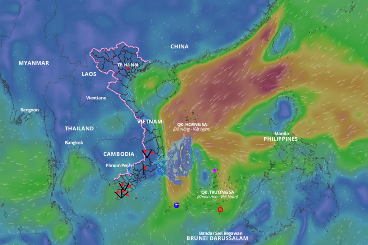 low pressure near the east sea