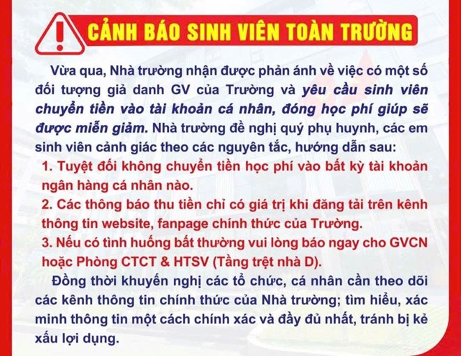 Trường ĐH cảnh báo chiêu trò giả giảng viên để lừa học phí