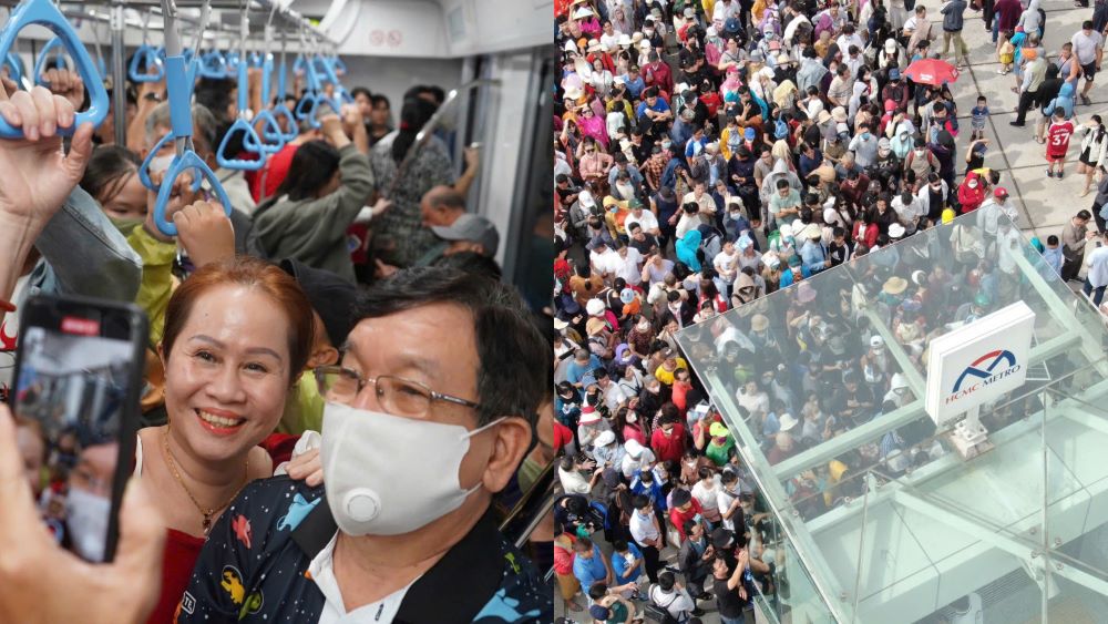 Ghi nhan cua Lao Dong, tu sang cho den toi 22.12, hau het cac nha ga Metro so 1 deu dong duc nguoi dan den tham quan va trai nghiem di tau dien ngam. 