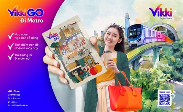 With the VikkiGO card, people can travel free of charge on the entire metro line for 1 month from 22.12.24 to 20.01.25. Photo: HDBank