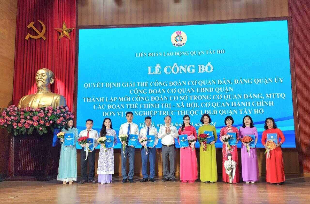 In 2024, Tay Ho District Labor Federation will establish 64 new grassroots unions and 4 grassroots trade unions. Photo: Union