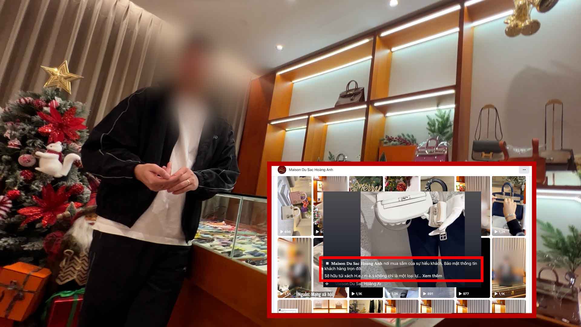 Nhiều sản phẩm giả mạo các thương hiệu nổi tiếng được bày bán tại của hàng Maison Du Sac Hoàng Anh. Ảnh: PV