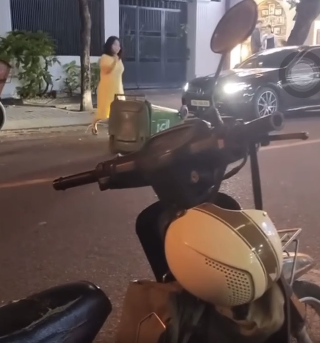 Hình ảnh một người phụ nữ ở Nha Trang đá thùng rác ra giữa đường nhận được sự quan tâm của dư luận. Ảnh: Hữu Long