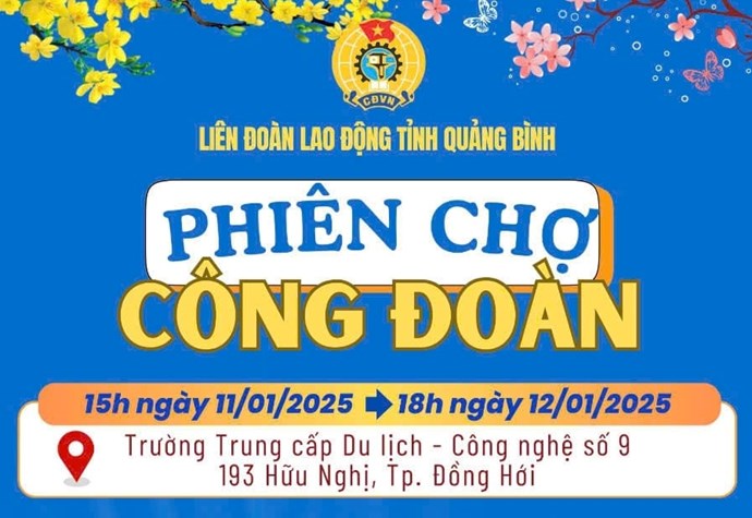 21 gian hàng tại Phiên chợ Công đoàn ở Quảng Bình