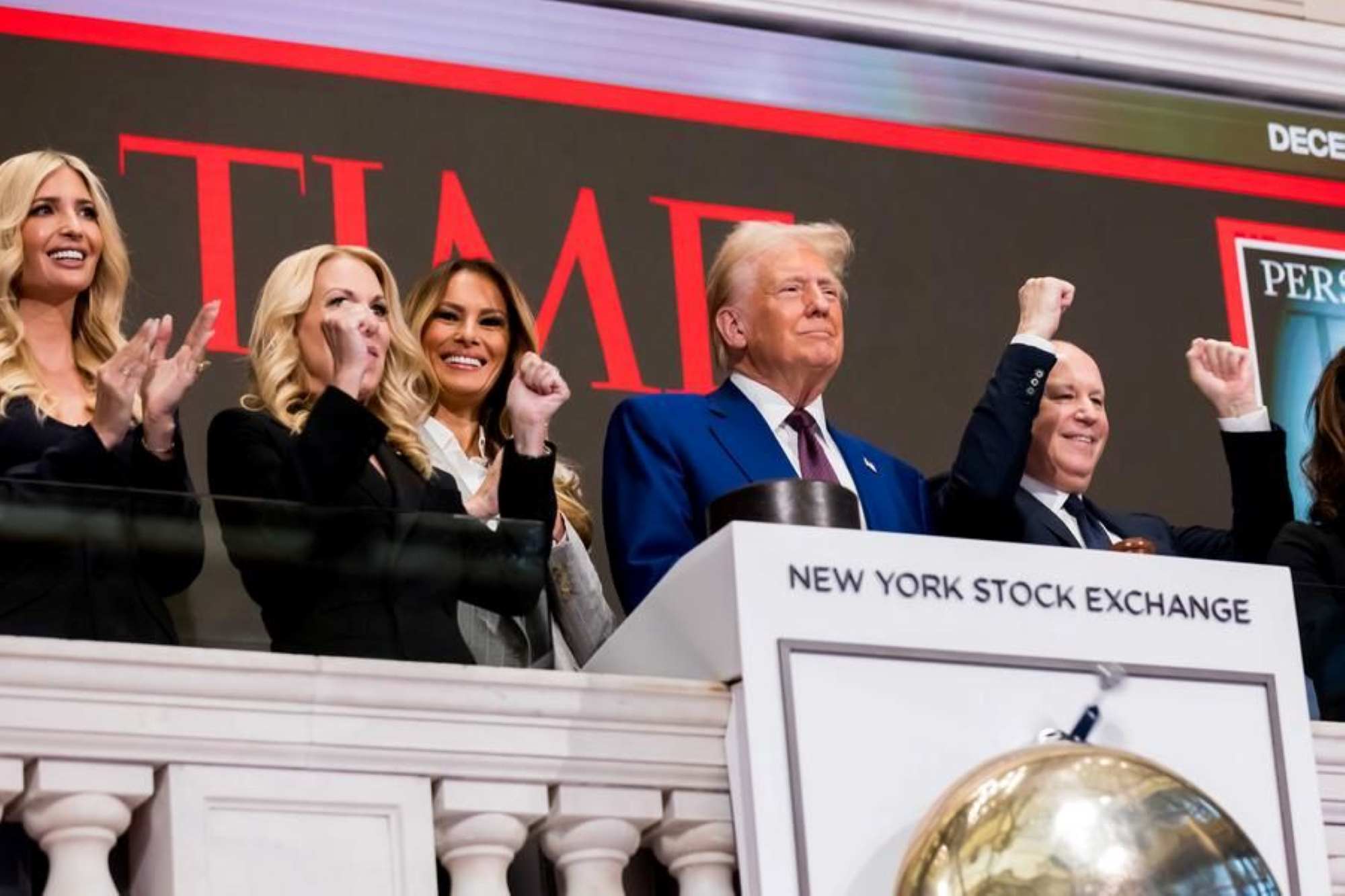 Donald Trump rings the opening bell of the New York Stock Exchange on December 12, 2024. Photo: Xinhua