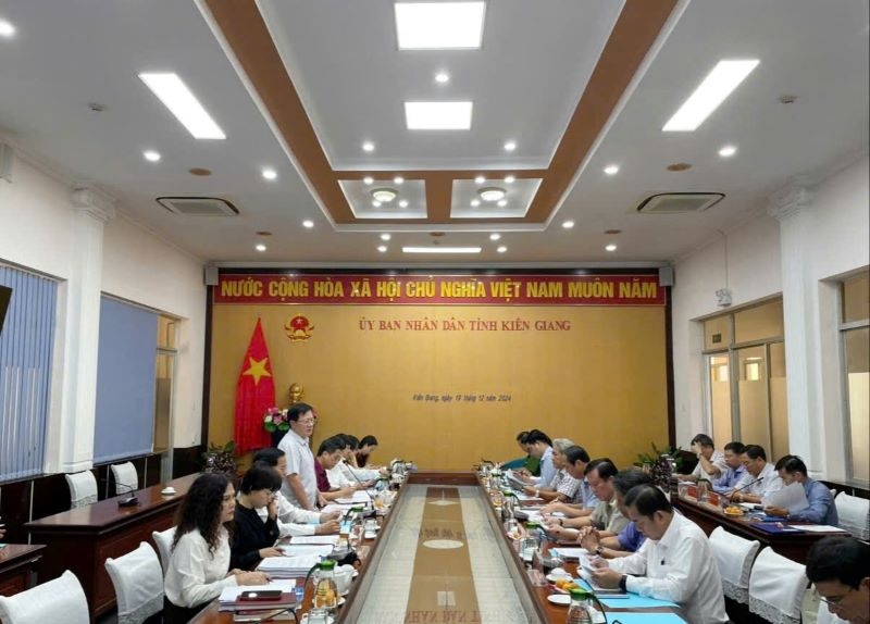 Đoàn kiểm tra liên ngành Bộ Tư pháp làm việc tại Kiên Giang. Ảnh: Tổng cục Thi hành án dân sự
