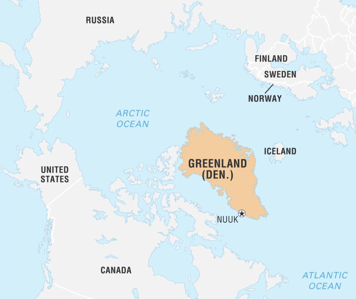 Vi tri Greenland. Anh: Britanica