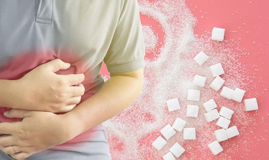 Đường là thực phẩm phổ biến trong các gia đình, nhưng tiêu thụ quá nhiều có thể gây khó chịu cho hệ tiêu hóa, trong đó đầy hơi là một triệu chứng thường gặp. Đồ hoạ: Thiện Nhân