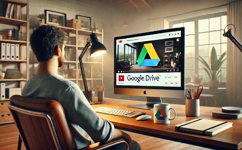 Google Drive updated with the feature to play videos immediately after uploading. Illustration image created by AI