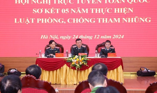 Hội nghị trực tuyến toàn quốc sơ kết 5 năm thực hiện Luật Phòng, chống tham nhũng. Ảnh: Thanh tra Chính phủ