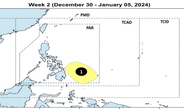 Ap thap nhiet doi xuat hien gan Bien Dong ngay sau bao so 10. Anh: PAGASA