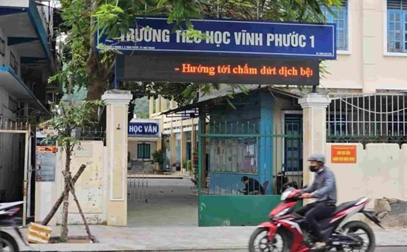 Vinh Phuoc 1 Primary School, Nha Trang, where a teacher was assaulted in the classroom. Photo: Huu Long