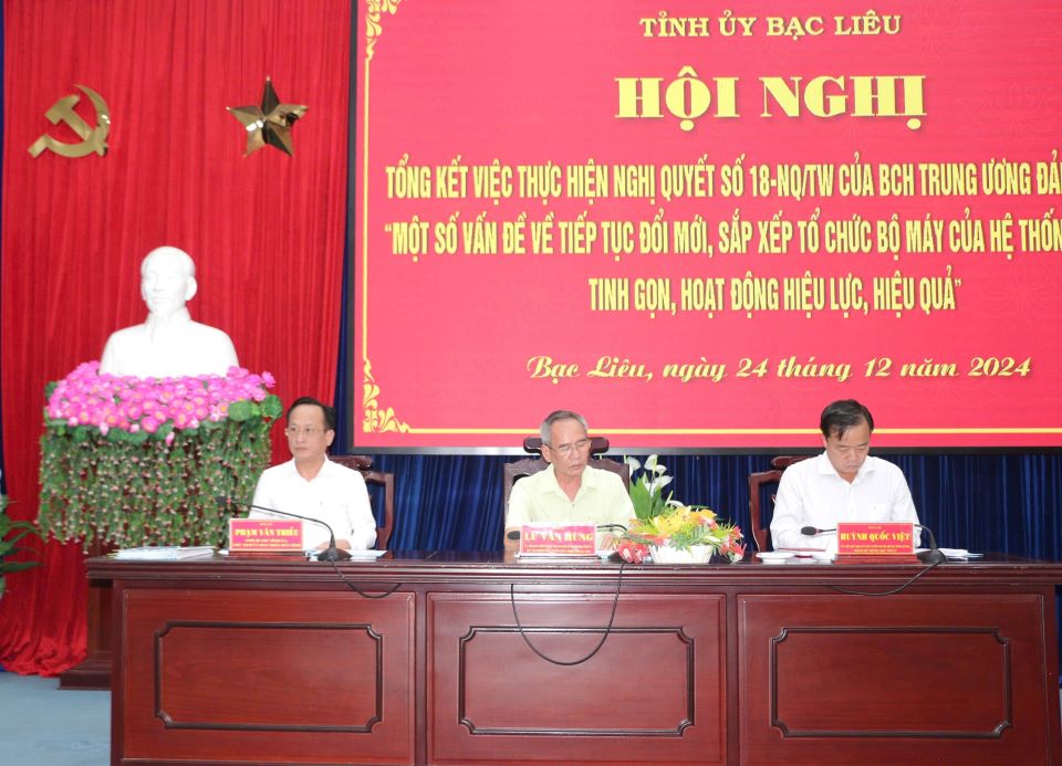 Bac Lieu province leaders requested to urgently arrange staff and streamline the apparatus according to the central government's direction. Photo: Nhat Ho